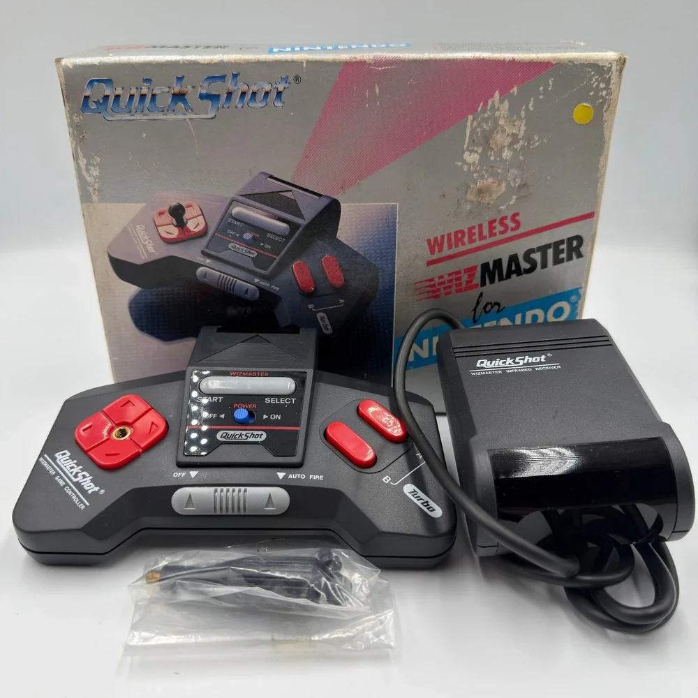 QuickShot Wizmaster Wireless NES Controller Nintendo Infrared Receiver In Box